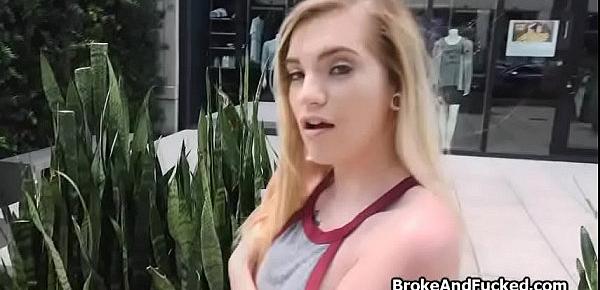  Flashing blonde on my dick outdoors